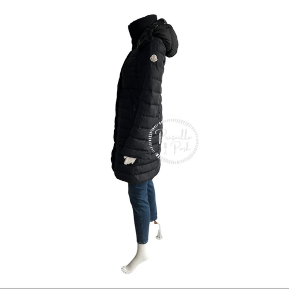 Moncler Black Knee Length Puffer Coat Goose Down Puffer Jacket Long Full Length - Picture 6 of 17